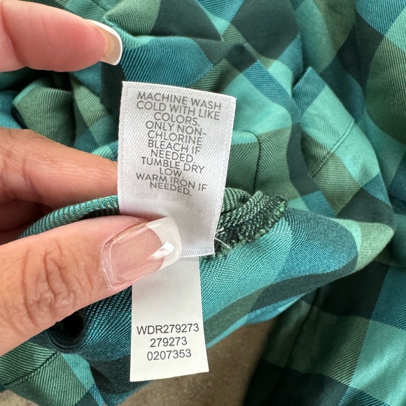 J.Jill Green Plaid ShirtDress, Size Medium Tall - Picture 13 of 15